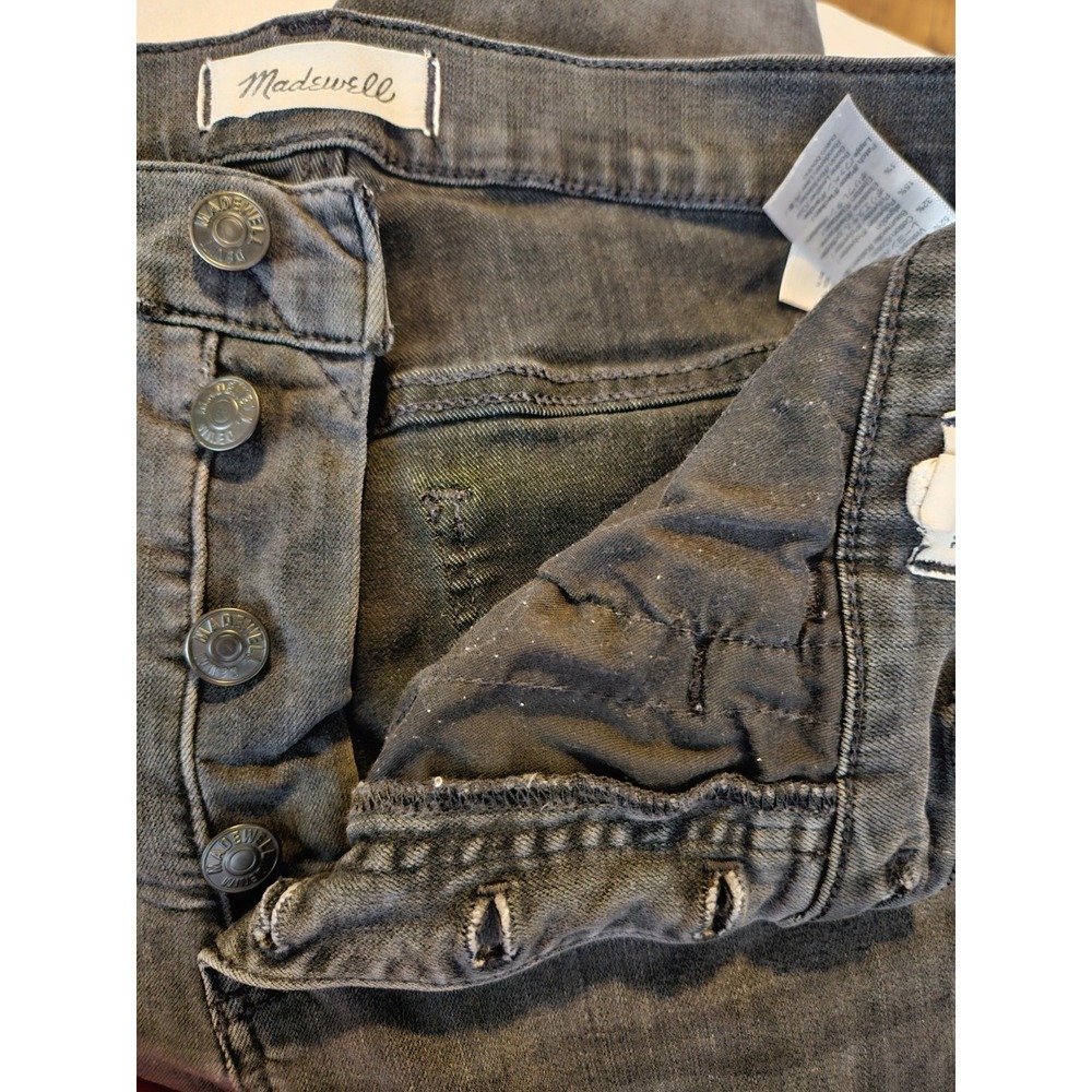 MADEWELL Womens Size 28 Black Stretch Denim 10" High Rise Skinny Jeans 29x26 - Picture 14 of 16